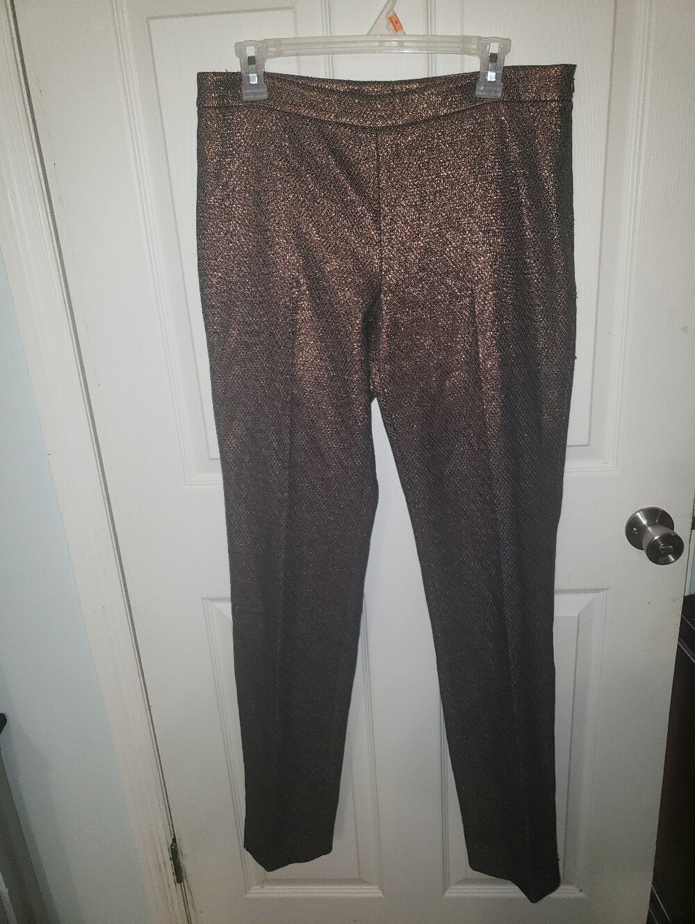 Worth NEW YORK SZ 10  Metallic Bronze Straight-Leg Pants